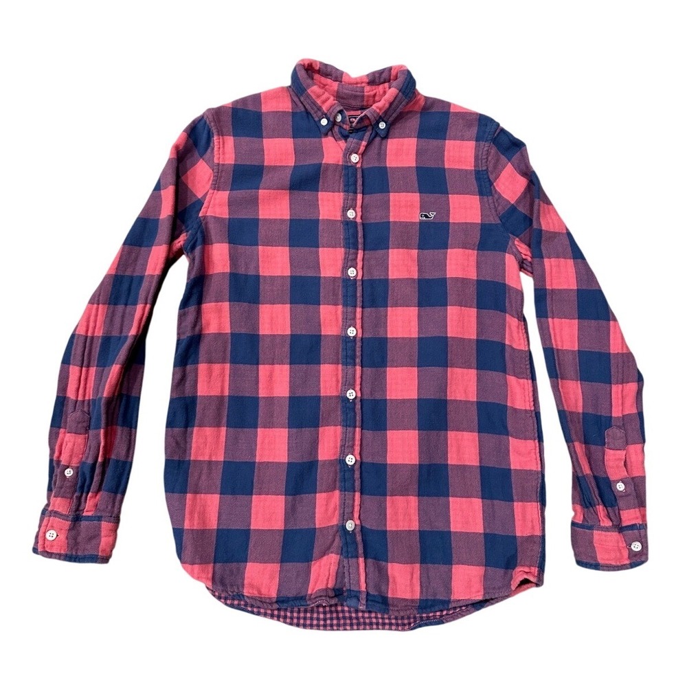 Vineyard Vines Kids Whale Shirt Plaid Button‎ Down Flannel Long Sleeve XL